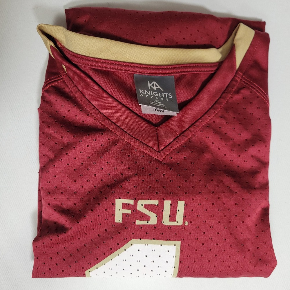 Knights Apparel FSU Seminoles Jersey Mens L Maroon Football #1 Streetwear Sporty - Picture 7 of 8